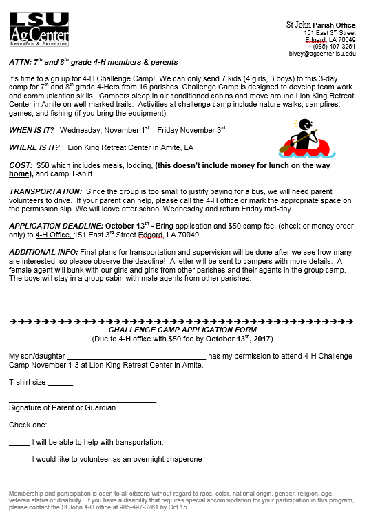 4-H Challenge Camp 2017